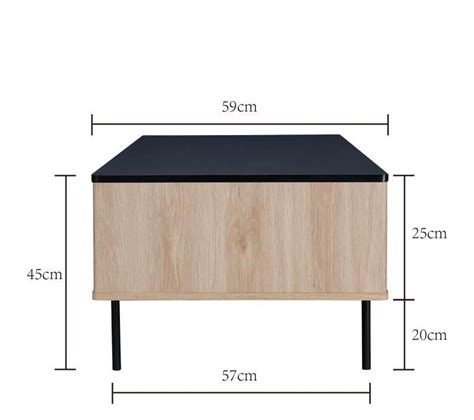 Memphis Table Basse Tiroir D Cor Bois Et Noir Meuble Tv But