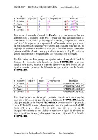 Excel Nivel Basico Formulas Y Funciones Pdf