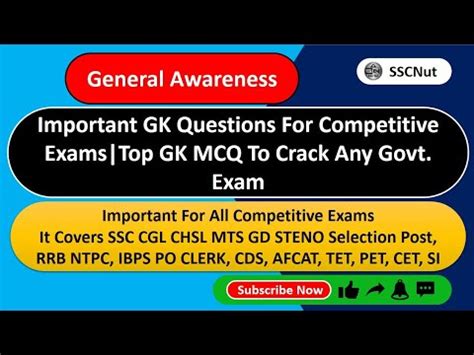 Gk For Competitive Exams Gk Mcq Gk Gs Ca For All Govt Exams