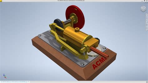 Autodesk Inventor Maqueta De Un Sencillo Motor De Vapor Con V Lvula