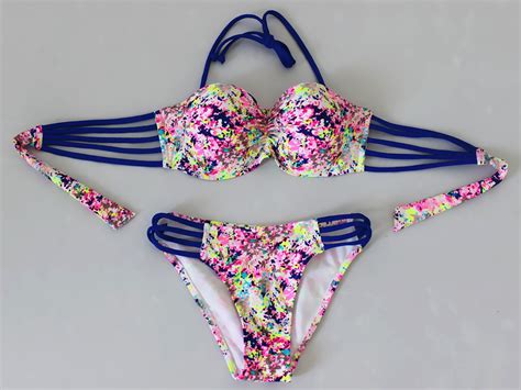 Women Sexy Multi Rope Swimsuit Swimwear Bikini Dark Blue On Luulla