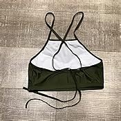 Amazon Bikini Factory Women S High Neck Crop Top Bikini Set High Waisted Swimsuit Bathing