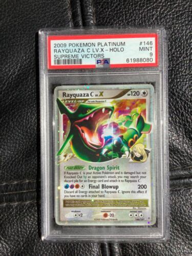 RAYQUAZA C LV X 146 147 PLATINUM SUPREME VICTORS 2009 Pokemon Card PSA