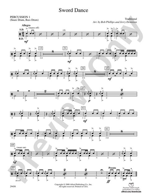 Sword Dance: 1st Percussion: 1st Percussion Part - Digital Sheet Music ...