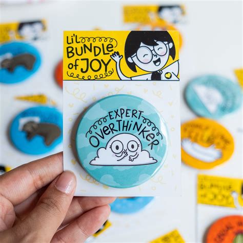 Expert Overthinker Button Badge Doodleholic