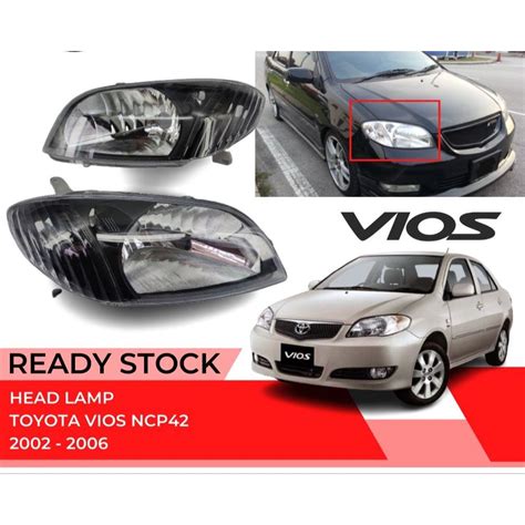 Toyota Vios Ncp Headlamp Headlight Lampu Besar Depan Black