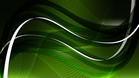 Free Abstract Green and Black Flowing Curves Background Vector Graphic