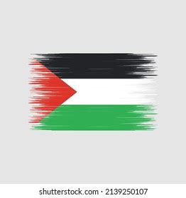 Palestine Flag Brush Strokes National Flag Stock Vector Royalty Free