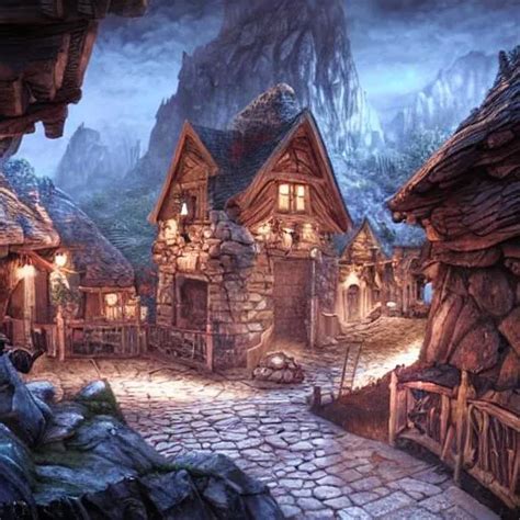 A Fantasy Town Underground Fantasy Village Wooden