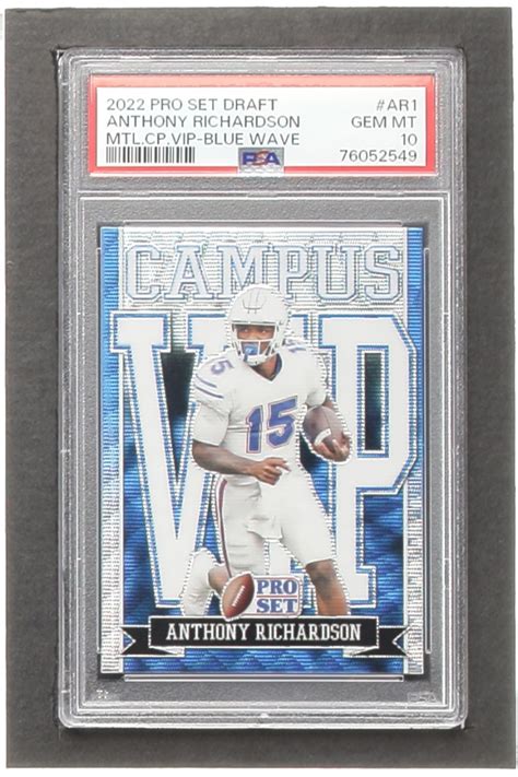 Anthony Richardson Leaf Pro Set Draft Metal Campus Vip Blue Wave