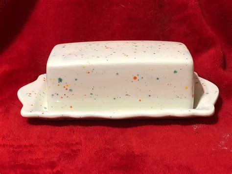 Handmade Glazed Ceramic Butter Dish: Food Safe Container