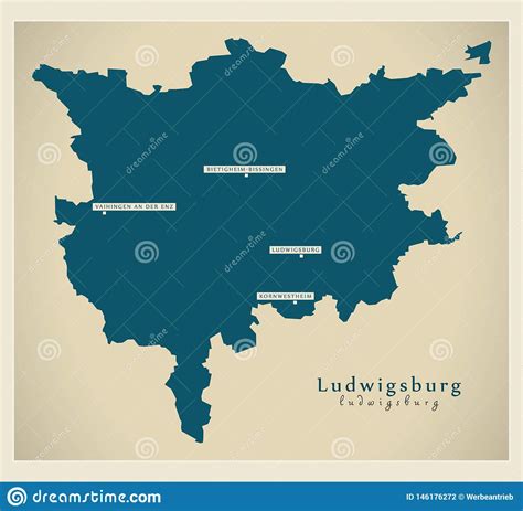 Modern Map - Baden Wuerttemberg Map Of Germany With Counties Gray Stock Illustration ...