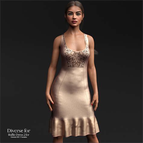 Diverse For D Force RuffleDress2 For G8F And G8 1F Daz 3D