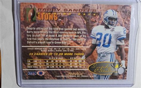 Pinnacle Trophy Collection Barry Sanders Detroit Lions Ebay