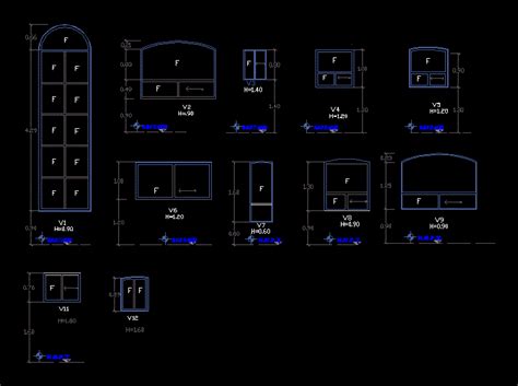 Ventanas En Alzado En DWG 54 57 KB Librería CAD