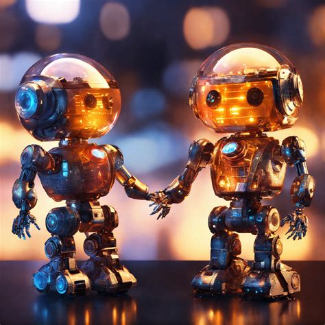 Lexica Two Adorable Robots Two Tiny Cute Translucent Polycarbonate