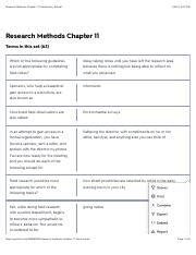 Research Methods Chapter 11 Flashcards Quizlet Pdf Research Methods