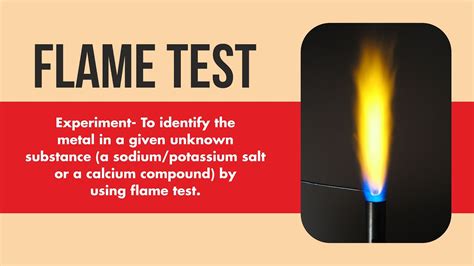 Flame Test To Identify The Metal In A Given Unknown Substance By