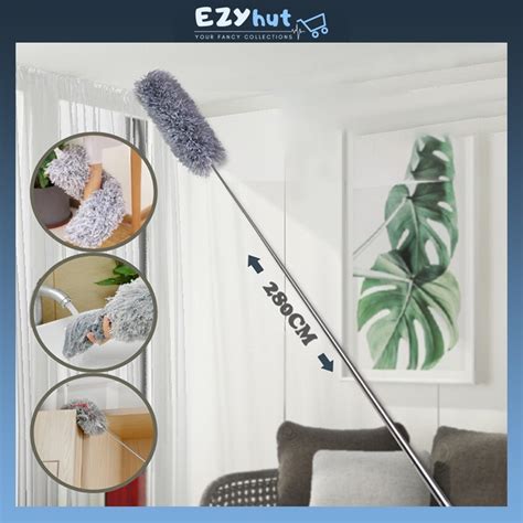 280cm Long Microfiber Duster Extendable Feather With Bendable Head Washable Cleaner Penyapu