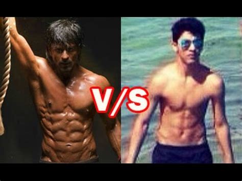 Srk Vs Son Aryan Khan S Hot Six Pack Body Shirtless Happy New Year