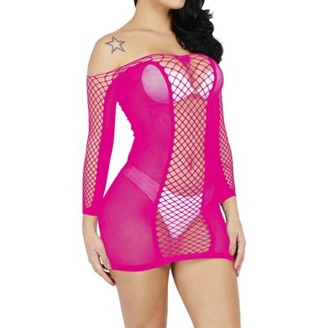 Adviicd White Fishnets Women S Mesh Lingerie Fishnet Mini Dress Free