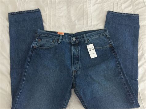 Levi S 501 Original Fit Straight Button Fly Jeans For Men Blue Nwt 5012539 Ebay