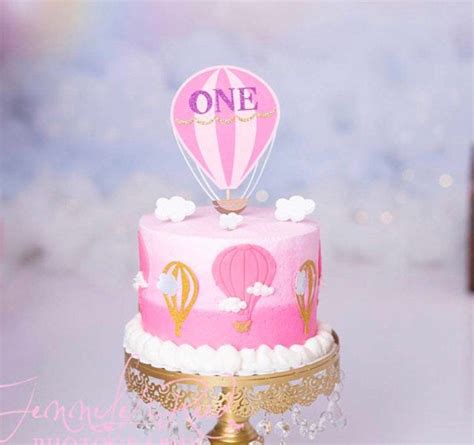 Hot Air Ballon Cake Topper Hot Air Ballon One Cake Topper First Birthday Hot Air Ballon Cake