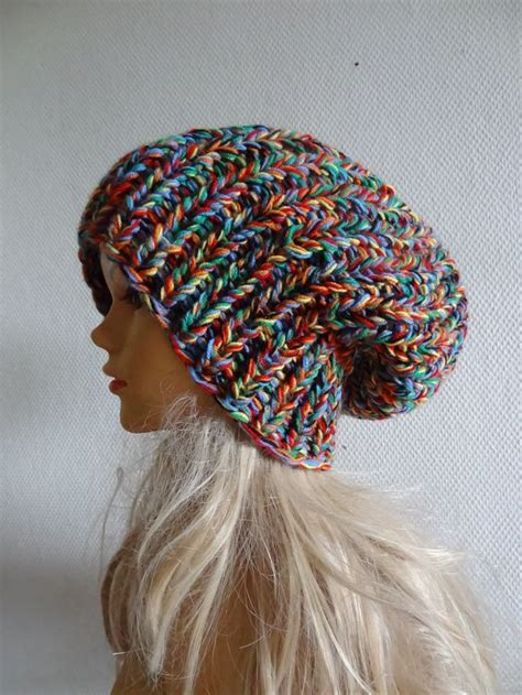 Gay Pride Hat Rainbow Hat Knit Rainbow Hat Rainbow Men Beanie Gay Pride Slouchy Beanie Gay