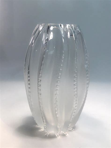 Lot A Lalique Frosted And Clear Glass Vase Medusa