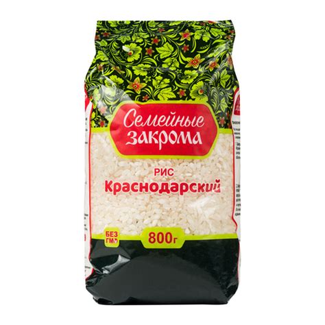 Крупа рисовая, рис шлифованный первого сорта «Краснодарский», «Семейные ...