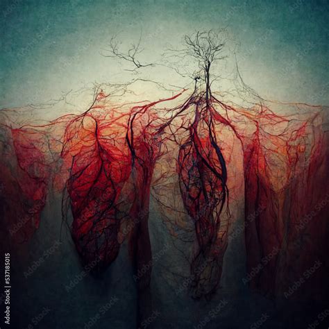 Image of blood vessels and veins in the human body Stock Illustration | Adobe Stock