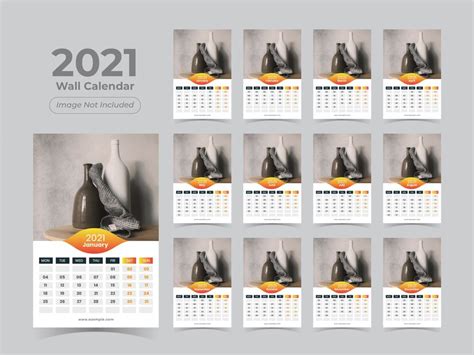 Premium Vector Wall Calendar Template