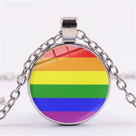 RAINBOW NECKLACE Gay Pride LGBTQ Pride Rainbow Pendant Etsy