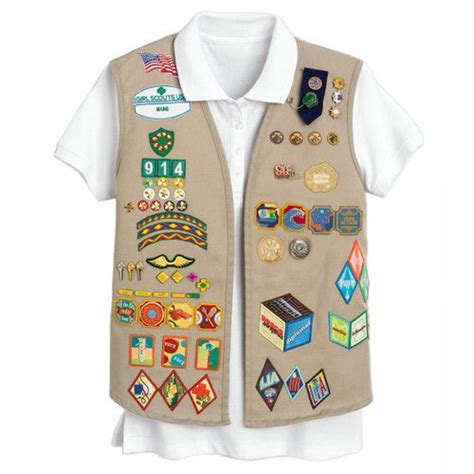 Official Cadette Senior And Ambassador Khaki Vest Girl Scout Shop Girl Scout Uniform Girl