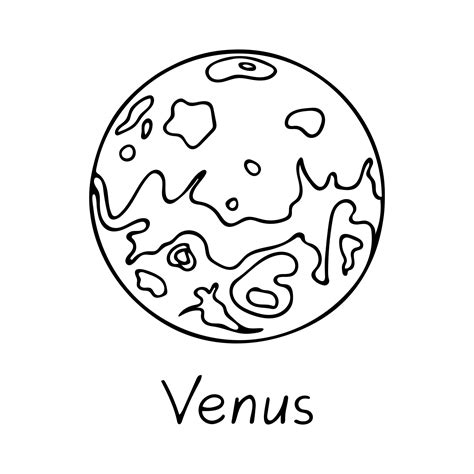 Doodle of Venus isolated on white background. Hand drawn vector ...