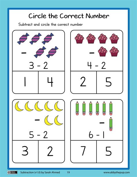 Subtraction worksheet | Free Printable Puzzle Games