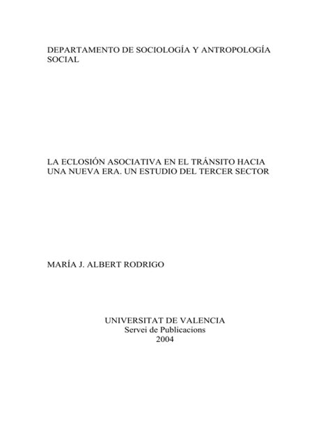 Departamento De Sociolog A Y Antropolog A Social La