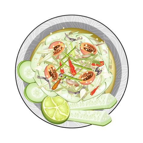 รูปอาหารและส้มตำ Png กับ ต๋ำ แตงกวาภาพ Png และ เวกเตอร์ สำหรับการ