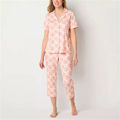 Liz Claiborne Womens 2 Pc Short Sleeve Capri Pajama Set Color