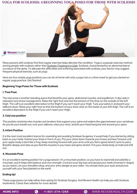 Ppt Yoga For Scoliosis 4 Beginning Yoga Poses For Those With Scoliosis Powerpoint Presentation