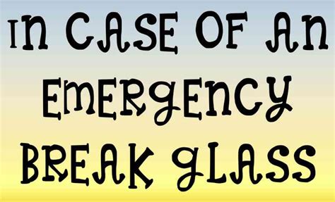 5inX3in In Case Of An Emergency Break Glass Sticker Vinyl Funny Jar Decal