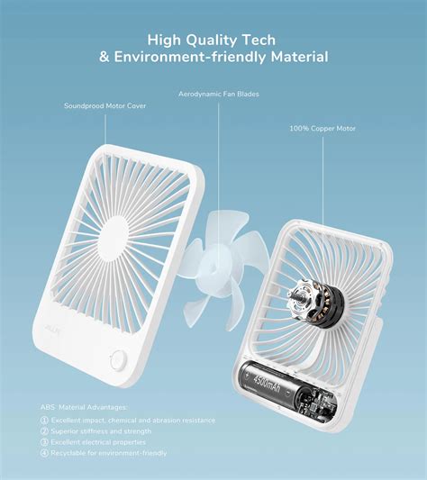 Ventilateur Portable Mah Jisulife Mini Ventilateur De Bureau