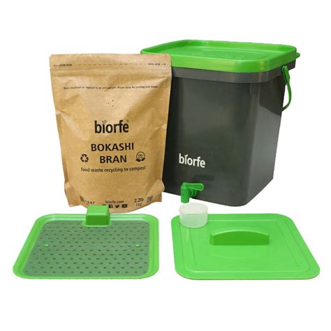 Biorfe Bokashi Compost Starter Kit Gal All Season Indoor Compost Bin