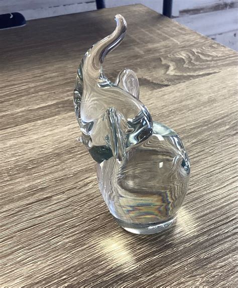 Vintage Glass Elephant Figurine - Etsy