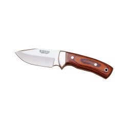 CUCHILLO DESOLLADOR CON VIROLA CACHAS EN MADERA ROJA PRENSADA Y HOJA DE