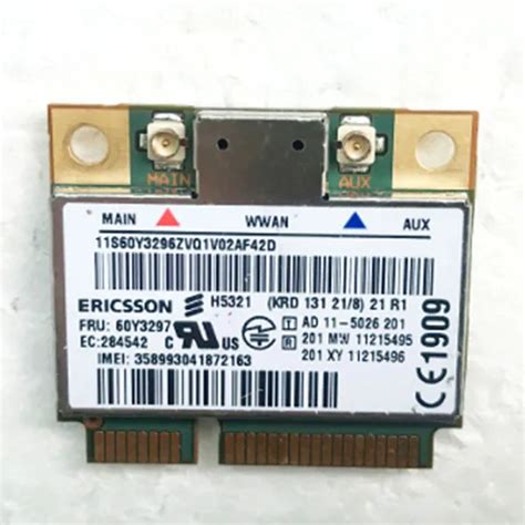 Ericsson H Gw Mini Pci E Wireless G Wwan Card Hspa Module Fru