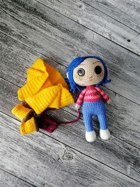 Coraline Crochet Doll Coraline Jonesbutton Eyestoys For Etsy