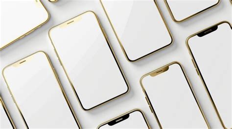 Premium Photo Mock Up D Gold Collection Phones In Frontal And