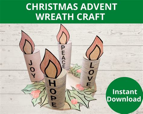 Christmas Advent Wreath, Paper Advent Activities, Catholic Advent ...