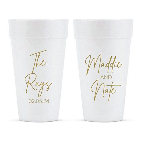 Custom Wedding Foam Cups Favors Personalized Styrofoam Cups For